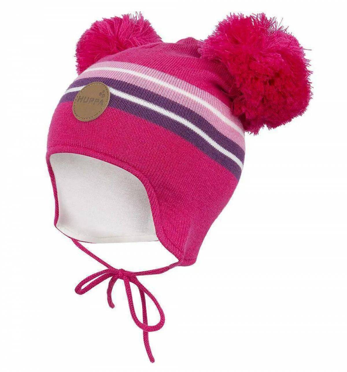 Картинка шапка. Шапка Huppa цвет: розовый. Шапка-бини Huppa. Детские шапки для девочек Хуппа. Хуппа шапка розовая шлем с помпоном.