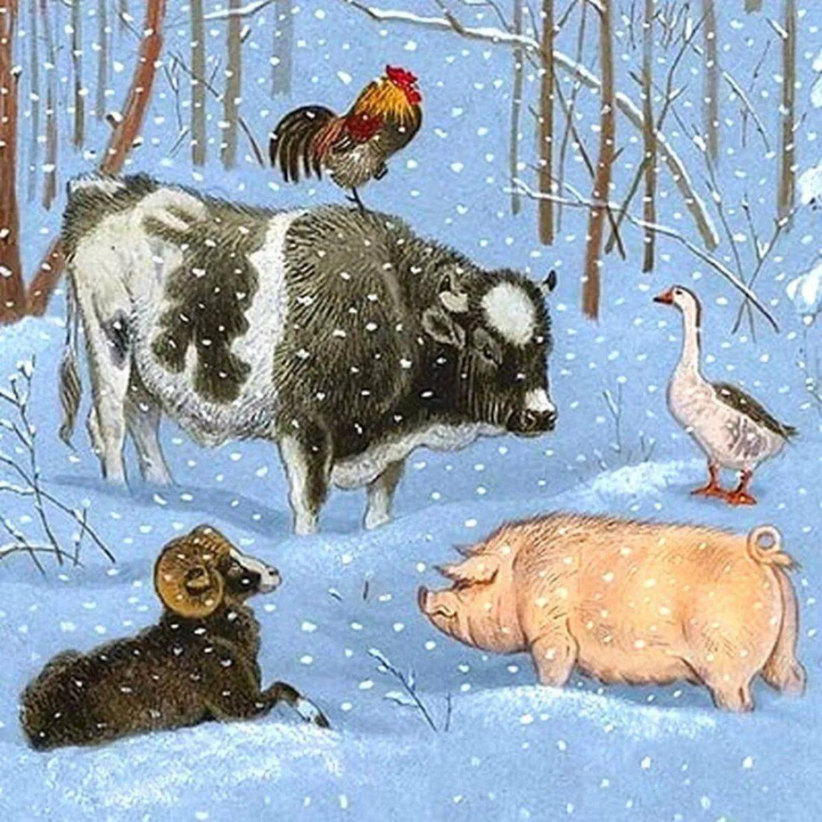 Зимовье зверей русская народная сказка #35