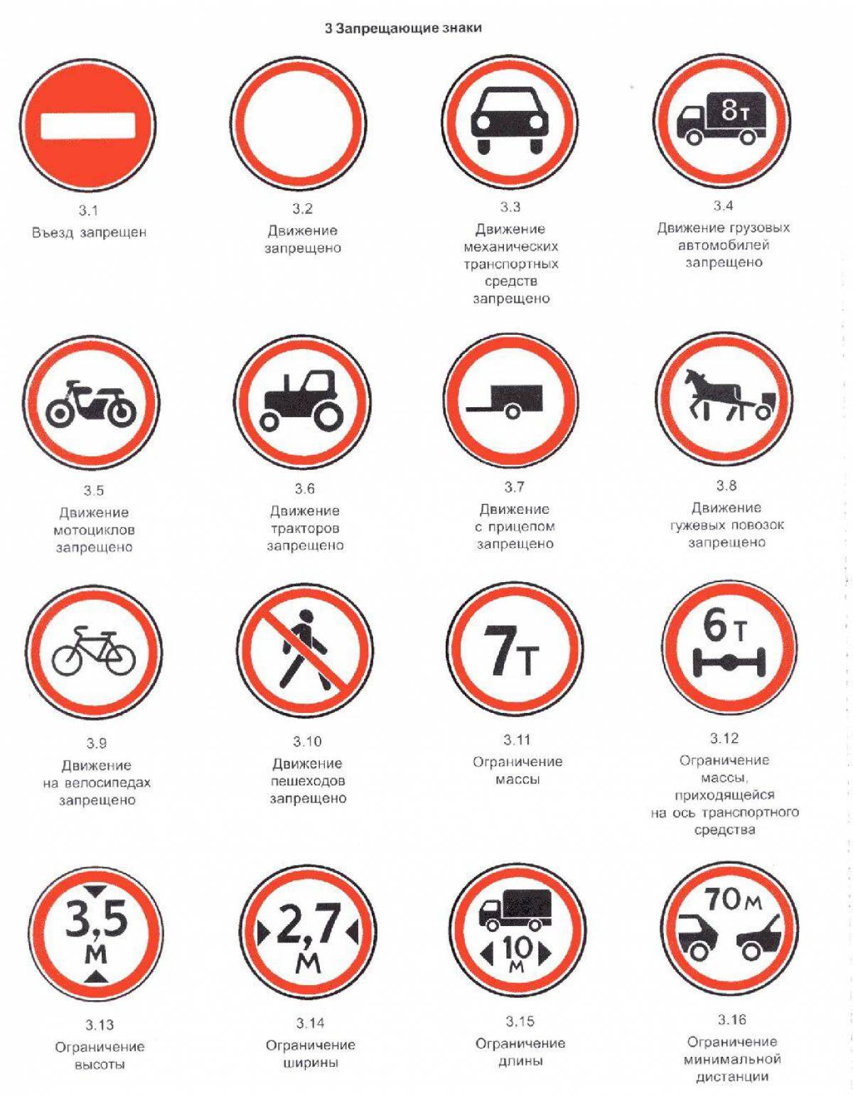 Знаки дорожного движения запрещающие #6