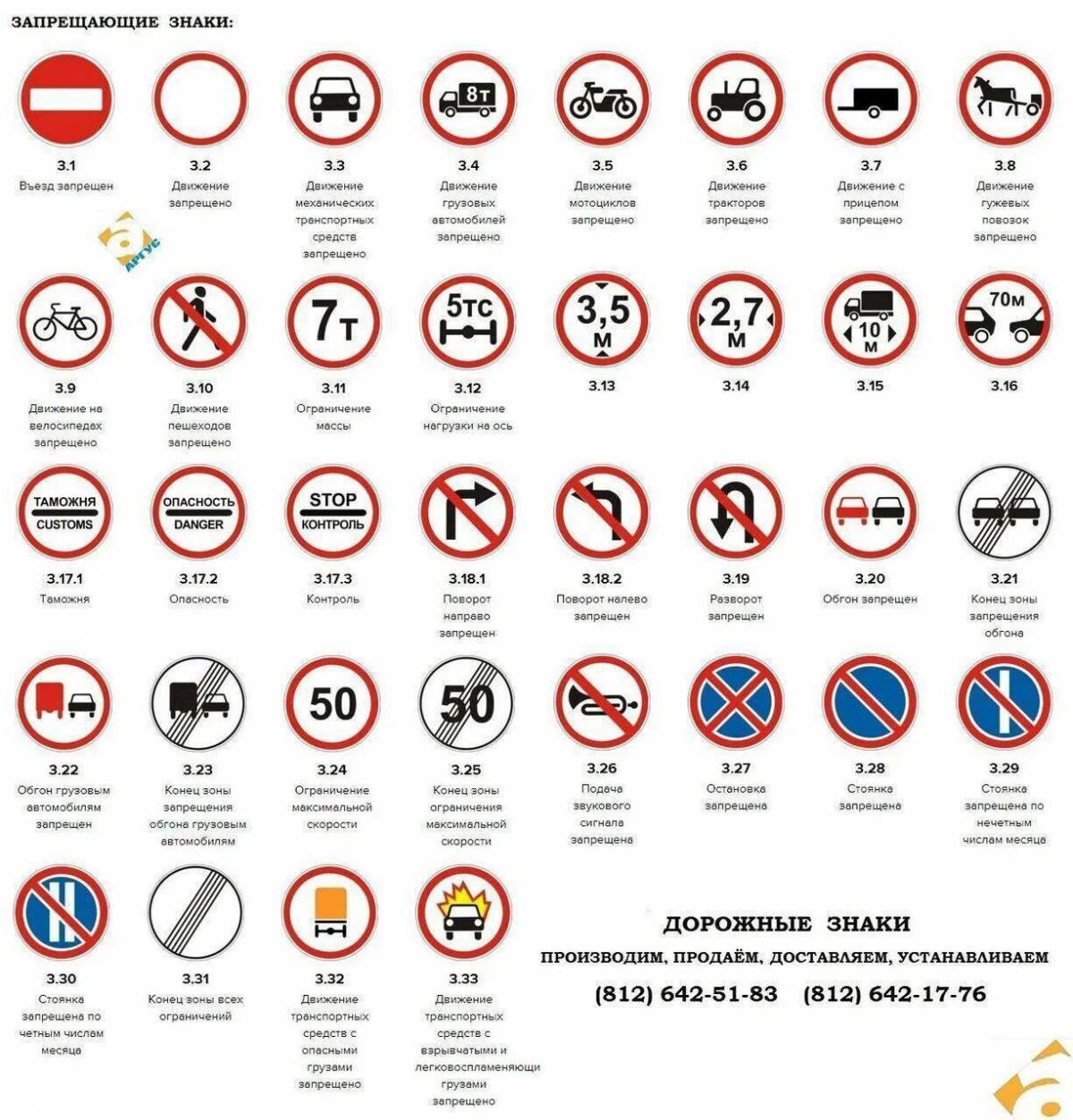 запрещающие дорожные знаки фото