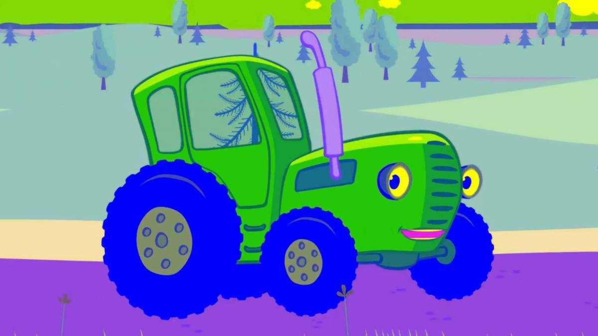 Игру раскраску синий трактор #22