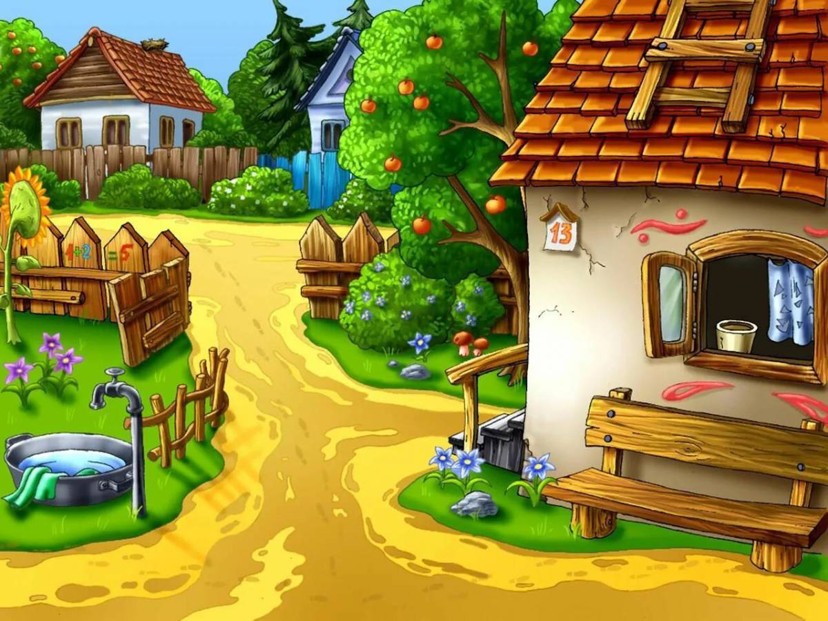 Деревня Простоквашино из мультфильма. Сказочная деревня. Деревня из мультика. Простоквашино ферма игра