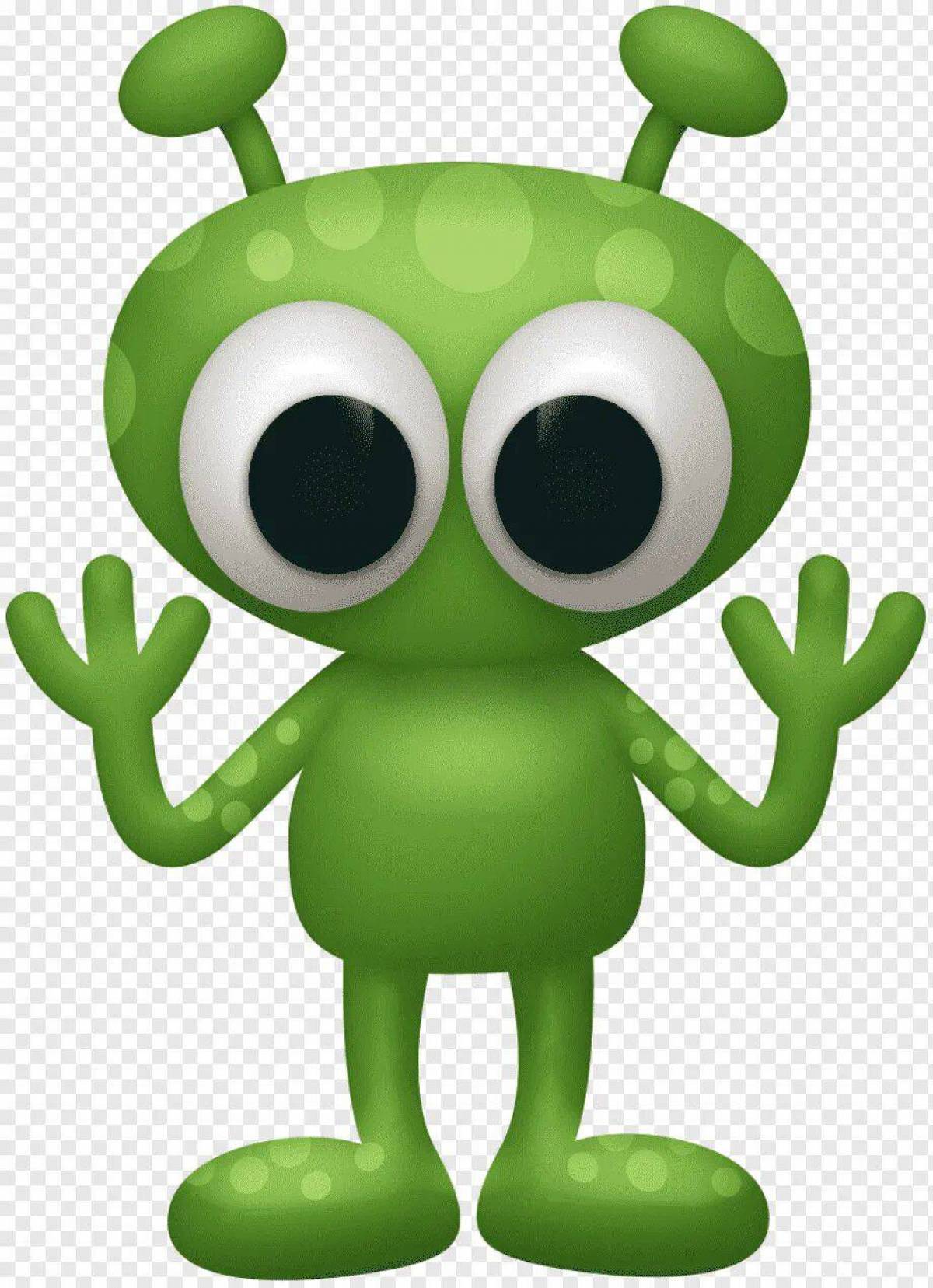Зеленый человечек картинка. Зеленые человечки. Инопланетянин мультяшный. Добрый инопланетянин.