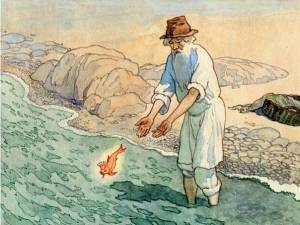 Раскраска иллюстрация к сказке о рыбаке и рыбке #11 #327008