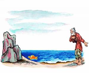 Раскраска иллюстрация к сказке о рыбаке и рыбке #26 #327023