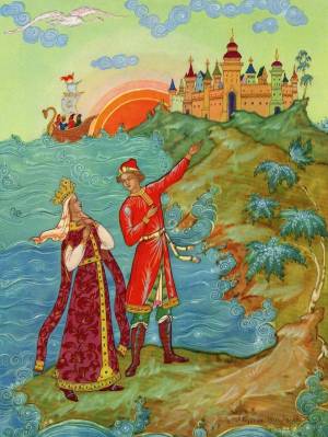 Раскраска иллюстрация к сказке о царе салтане #37 #327073