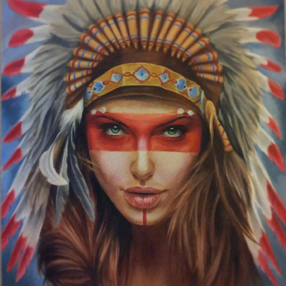 Индейцев на лице #7
