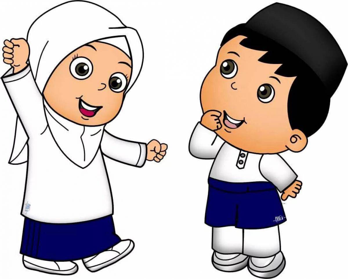 Anak pelajar. Мультяшный мусульманин. Мусульманские дети. Мусульманская картиночка для дети. Мусульмане мультяшные.