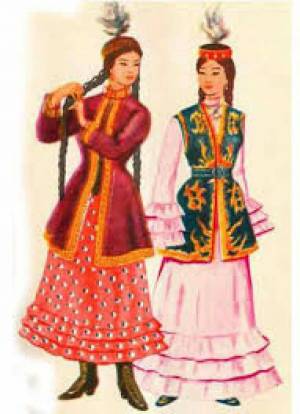 Раскраска казахская национальная одежда #24 #330463