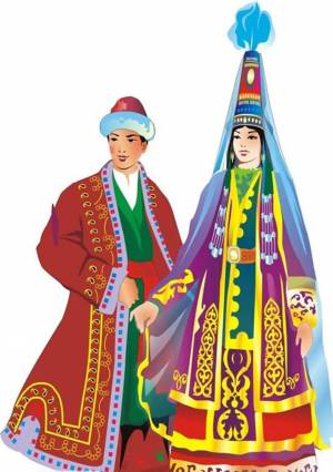 Раскраска казахская национальная одежда #39 #330478