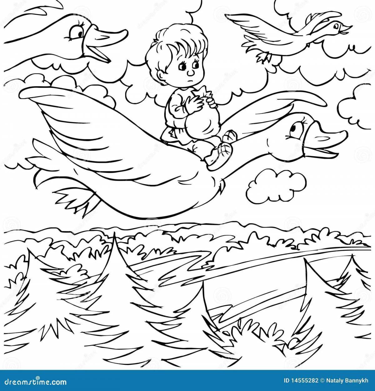 К сказке гуси лебеди для детей шаблоны #30