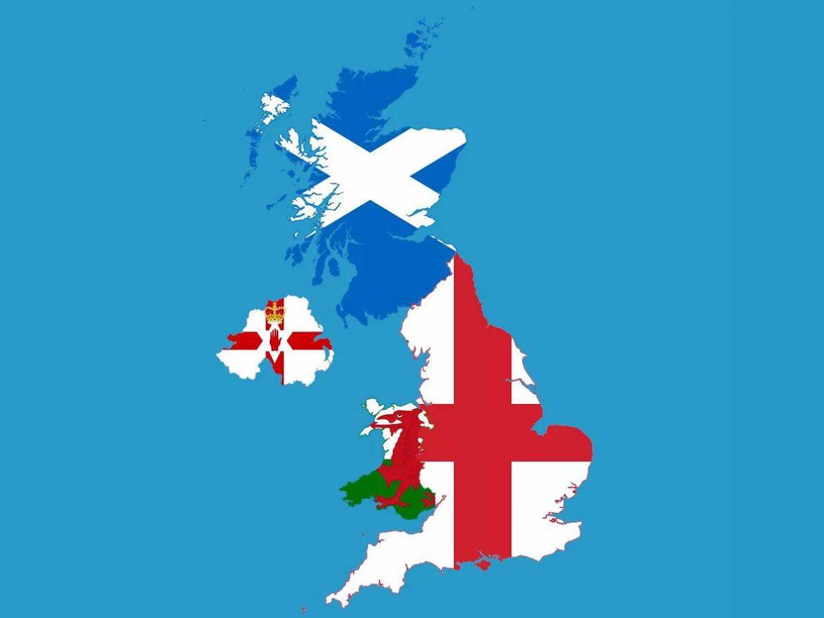 United kingdom and northern ireland. Великобритания - United Kingdom. Карта Великобритании с флагами. Великобритания и Северная Ирландия. Британия Северная Ирландия.