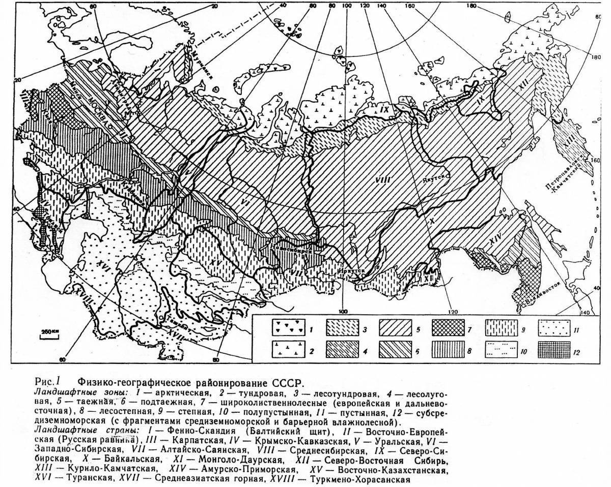 Контурная карта природные зоны россии 4 класс для раскрашивания