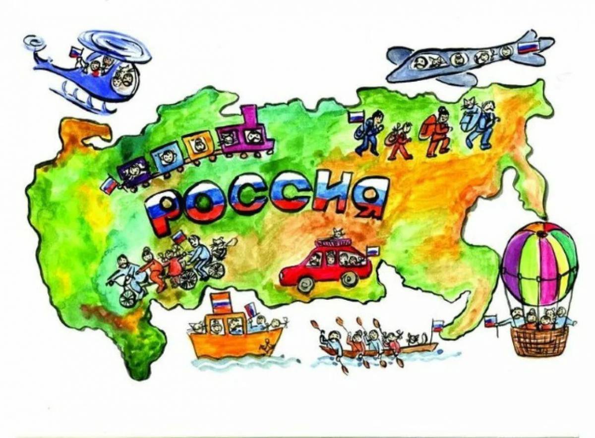 Карта россии детская картинка