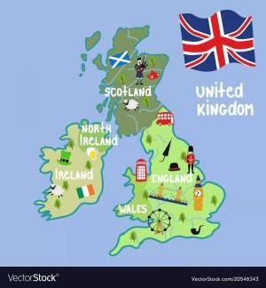Раскраска карта великобритании #6 #334507