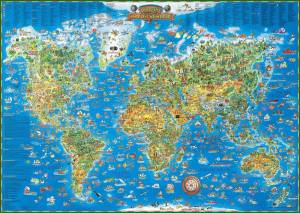 Раскраска карта мира для детей #4 #334618