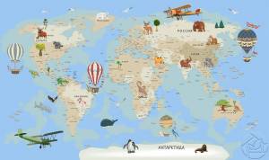 Раскраска карта мира для детей #5 #334619