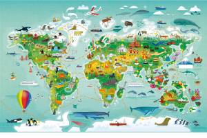 Раскраска карта мира для детей #7 #334621