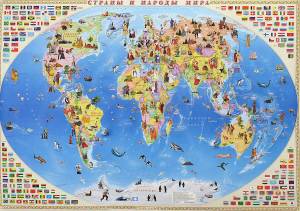 Раскраска карта мира для детей #14 #334628