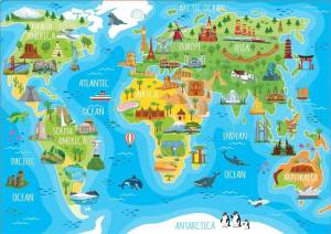 Раскраска карта мира для детей #18 #334632