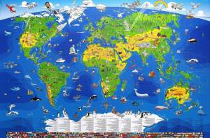 Раскраска карта мира для детей #19 #334633