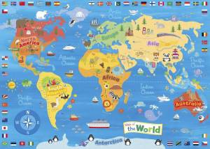Раскраска карта мира для детей #22 #334636