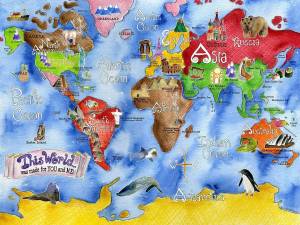 Раскраска карта мира для детей #27 #334641