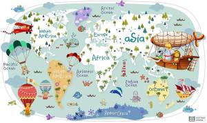 Раскраска карта мира для детей #39 #334653