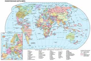 Раскраска карта мира политическая #36 #334689