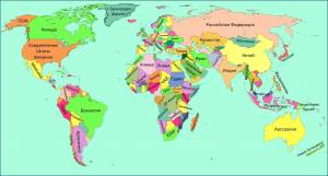 Раскраска карта мира со странами #1 #334693