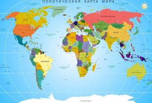 Раскраска карта мира со странами #2 #334694