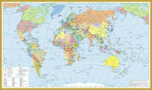 Раскраска карта мира со странами #3 #334695