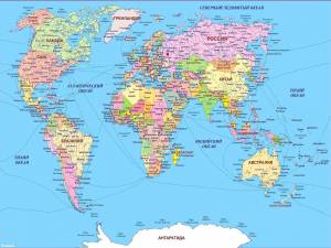 Раскраска карта мира со странами #8 #334700