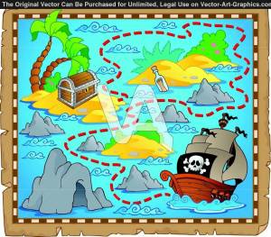 Раскраска карта пиратская #5 #334708