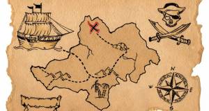 Раскраска карта пиратская #13 #334716
