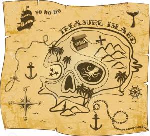 Раскраска карта пиратская #22 #334725