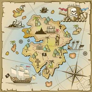 Раскраска карта пиратская #31 #334734