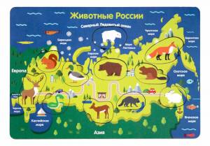 Раскраска карта россии с животными #1 #334972