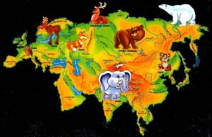 Раскраска карта россии с животными #27 #334998