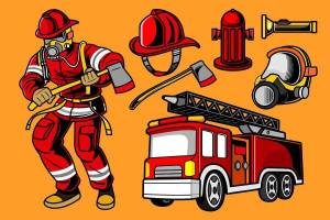 Раскраска картинка пожарный для детей #1 #335684