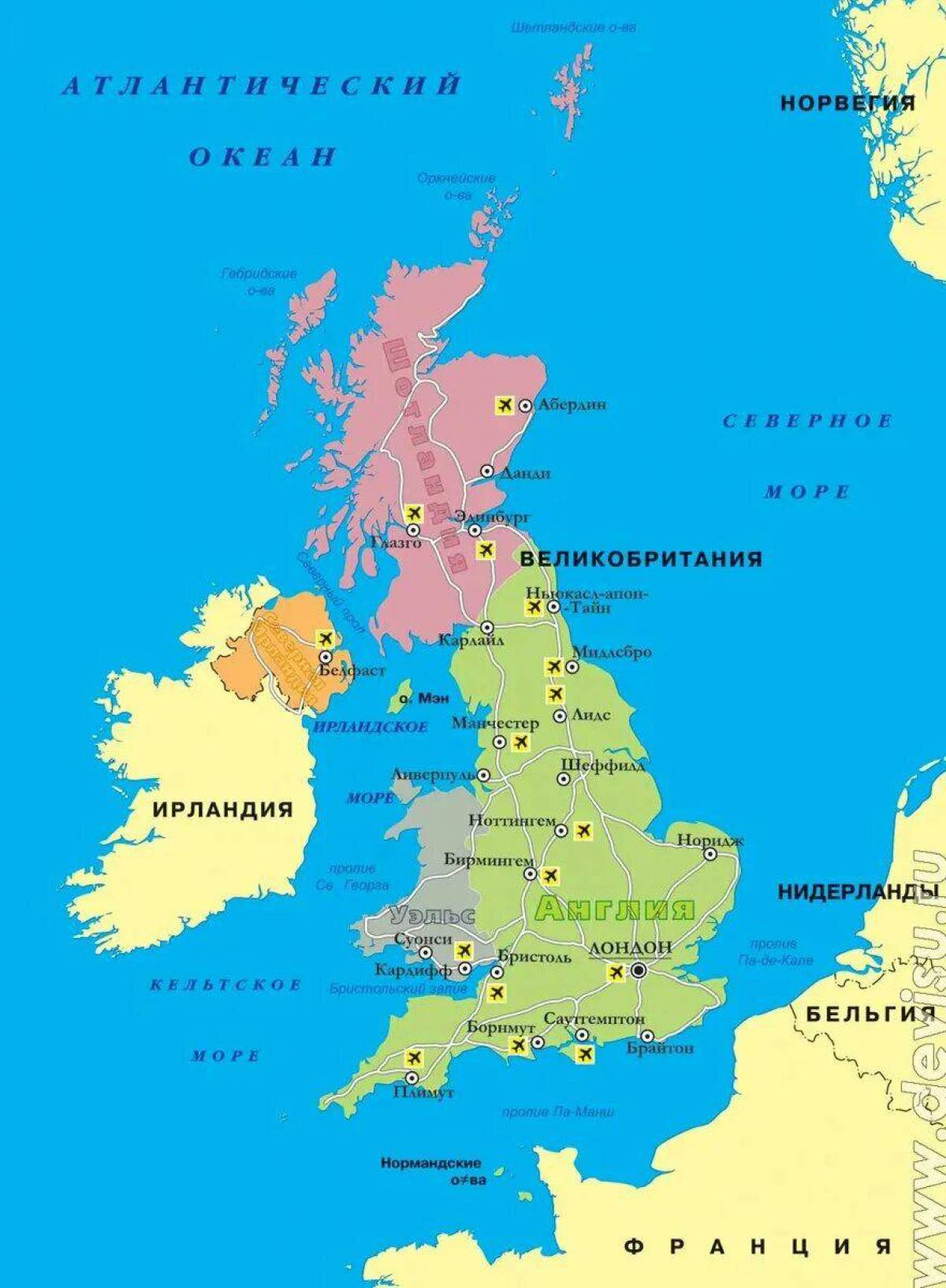 Карта великобритании #7