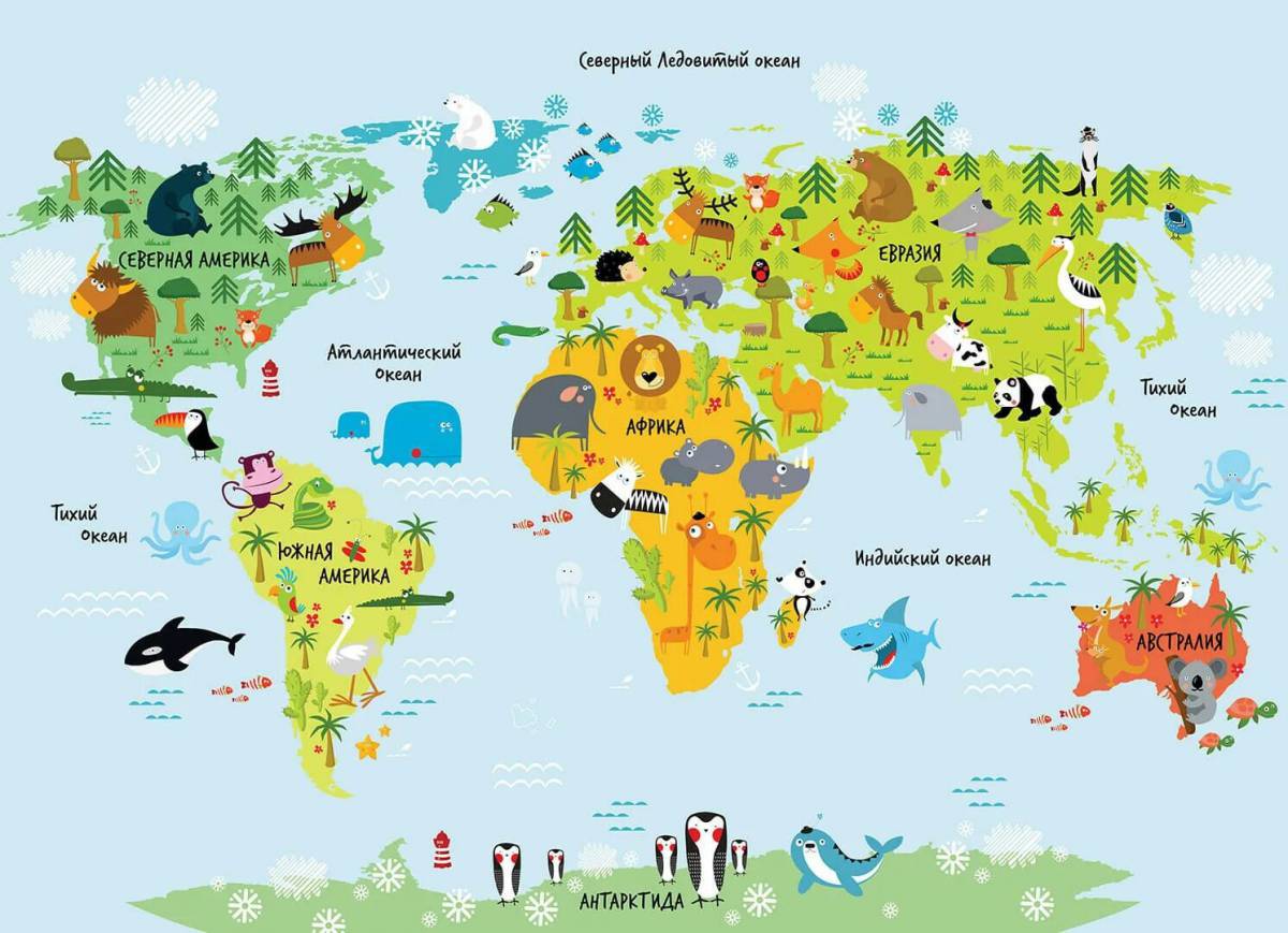Карта мира для детей #2