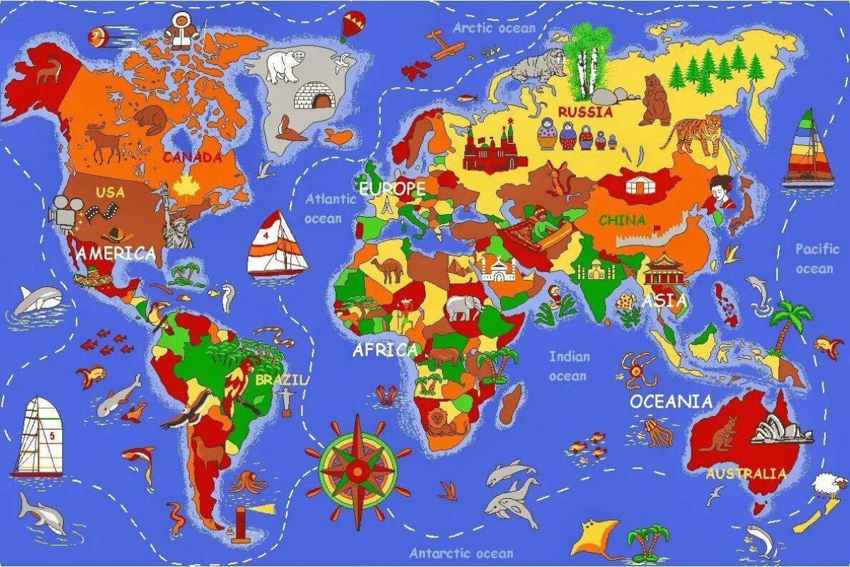 Карта мира для детей #9