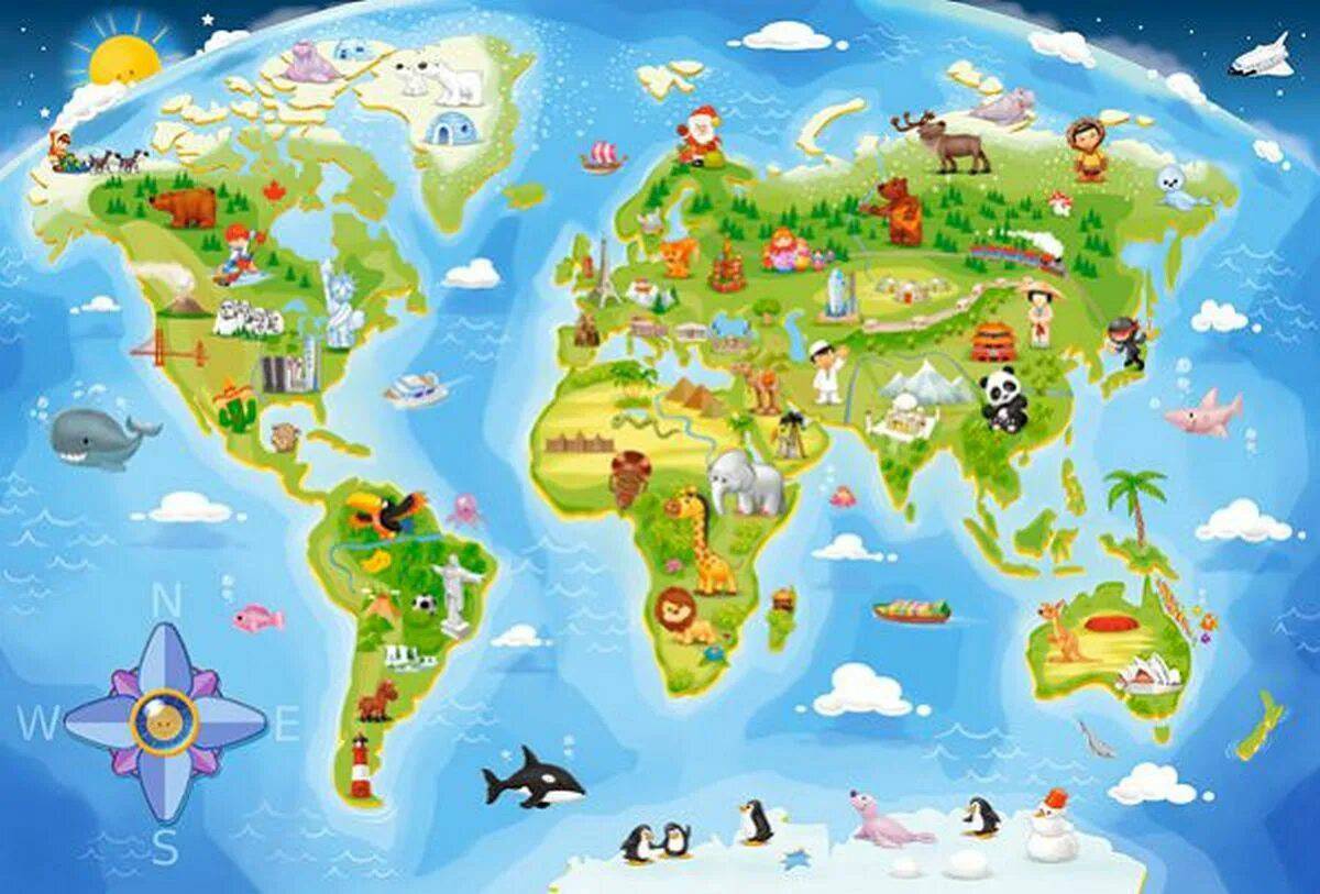 Карта мира для детей #25