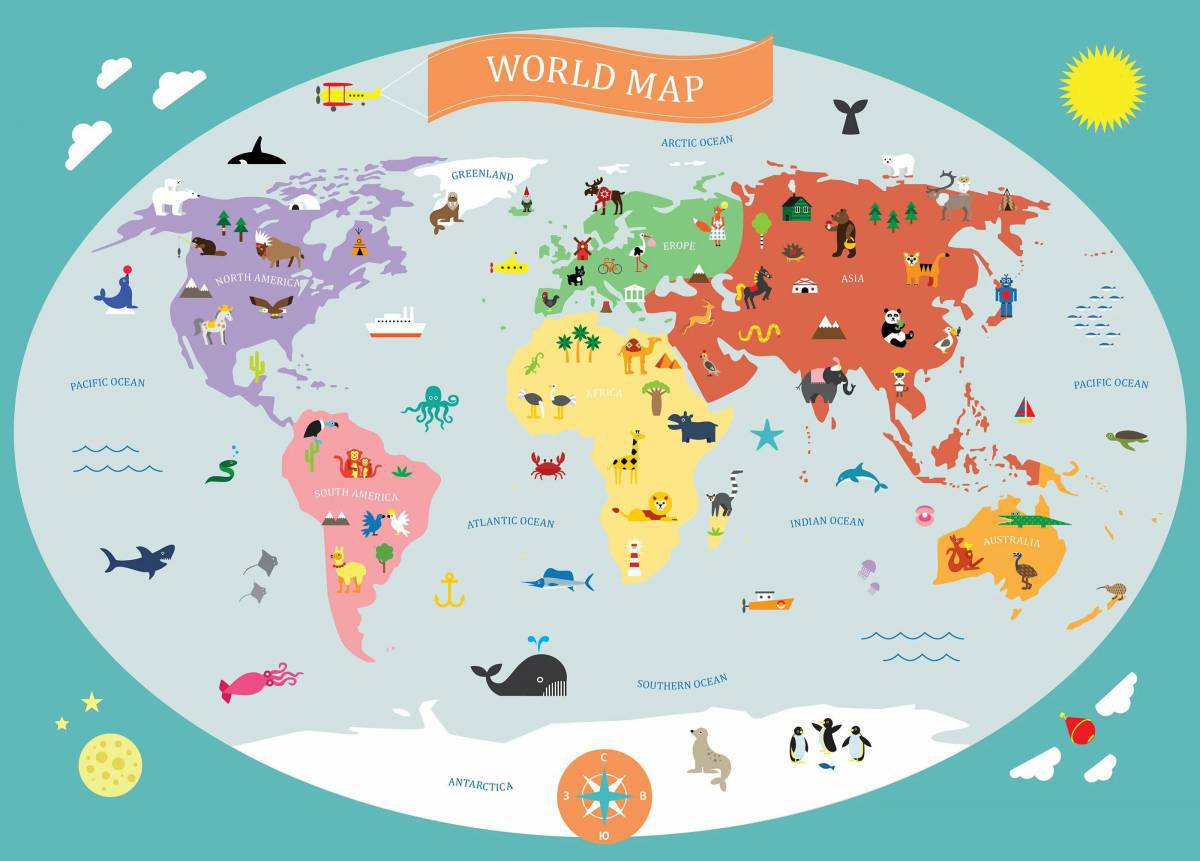 Карта мира для детей #36