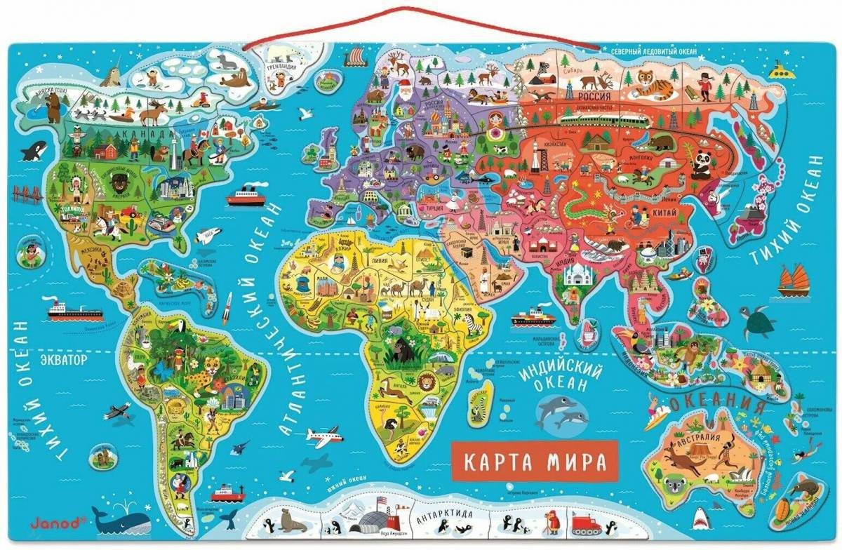Карта мира для детей #37