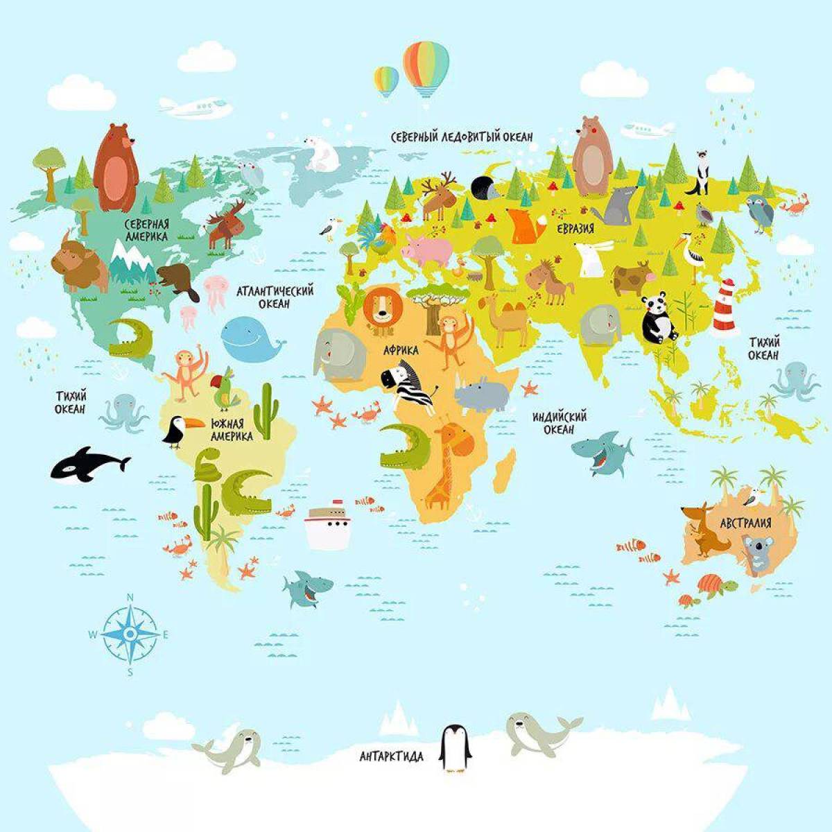 Карта мира для детей #38