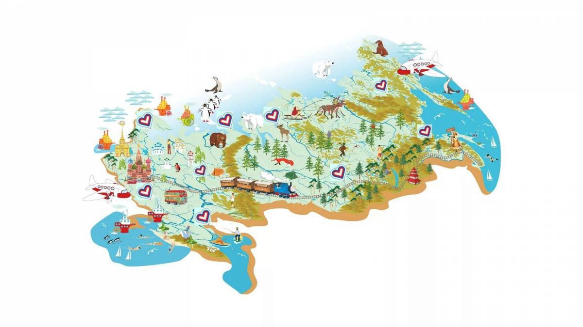 Карта россии для детей #4