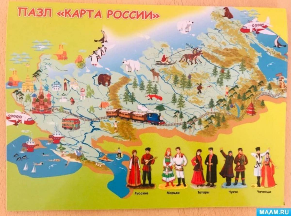 Карта россии для детей #19