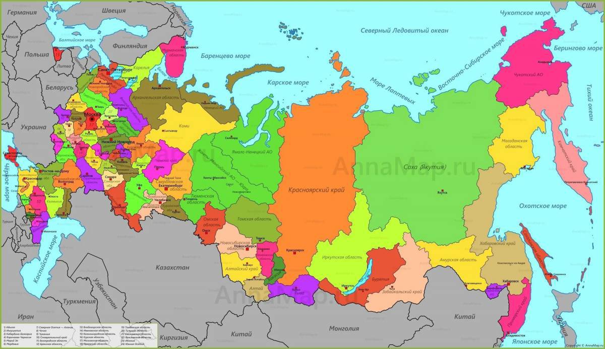 Карта россии с городами #38
